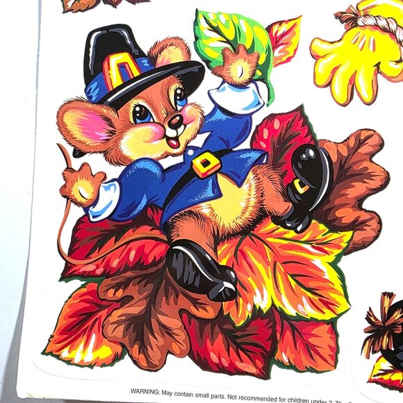 Window Clings Thanksgiving Fall Turkey Scarecrow Reusable anthropomorphic - Picture 4 of 6